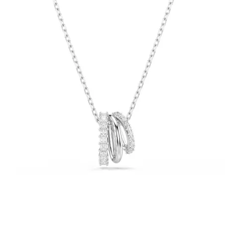 Gargantilla Swarovski Hipérbola Baño Rodio y Cristales Blancos 5737064