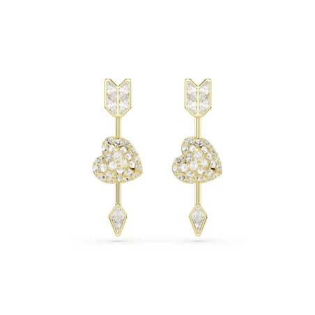 Pendientes Swarovski Idyllia Flecha y Corazón Baño Oro y Cristales Blancos 5737295