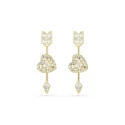 Pendientes Swarovski Idyllia Flecha y Corazón Baño Oro y Cristales Blancos 5737295