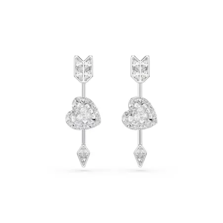 Pendientes Swarovski Idyllia Flecha y Corazón Baño Rodio y Cristales Blancos 5749602