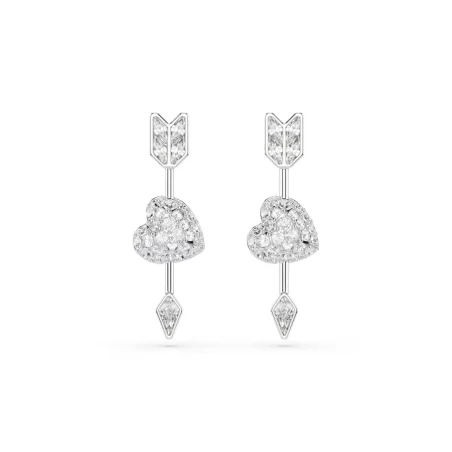 Pendientes Swarovski Idyllia Flecha y Corazón Baño Rodio y Cristales Blancos 5749602