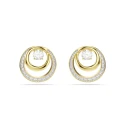 Pendientes Swarovski Hyperbola Doble Círculo Baño Oro y Cristales Blancos 5740407