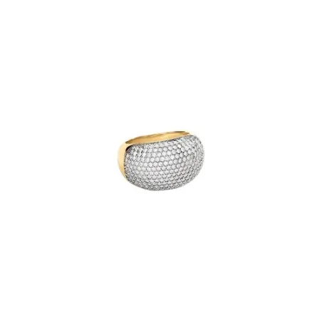 Anillo Ancho Agatha Paris Dane Baño Oro y Circonitas 02288011-137