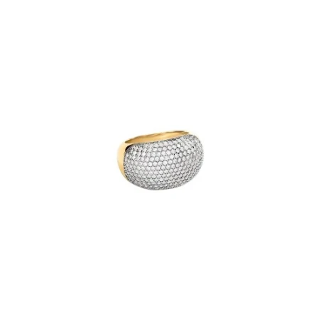 Anillo Ancho Agatha Paris Dane Baño Oro y Circonitas 02288011-137