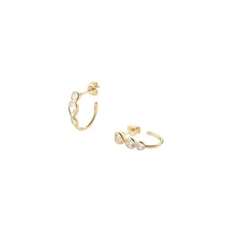 Pendientes Agatha Paris Candy Aros Baño Oro y Circonitas Blancas 02380605-137-TU