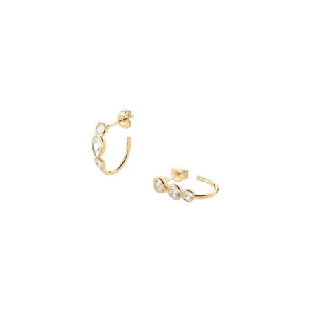 Pendientes Agatha Paris Candy Aros Baño Oro y Circonitas Blancas 02380605-137-TU
