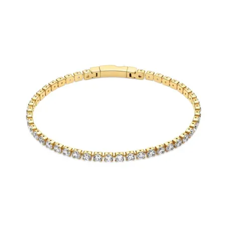 Pulsera Sif Jakobs Ellera Grande Plata Baño Oro y Circonitas Blancas 17629