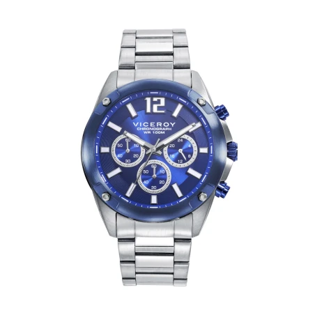 Reloj Viceroy Plateado y Azul Cronógrafo Hombre 401397-35