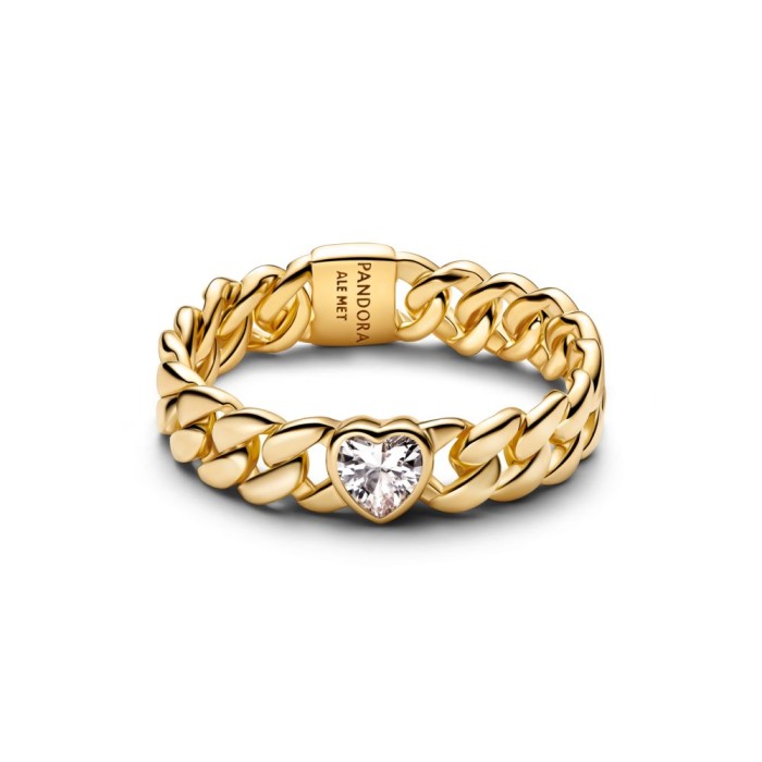 Anillo Pandora Cadena Cubana Corazón 164386C01