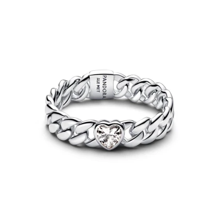 Anillo Pandora Cadena Cubana Corazón 194386C01