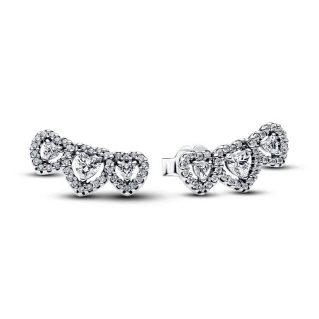 Pendientes Pandora Triple Halo Corazón 294411C01