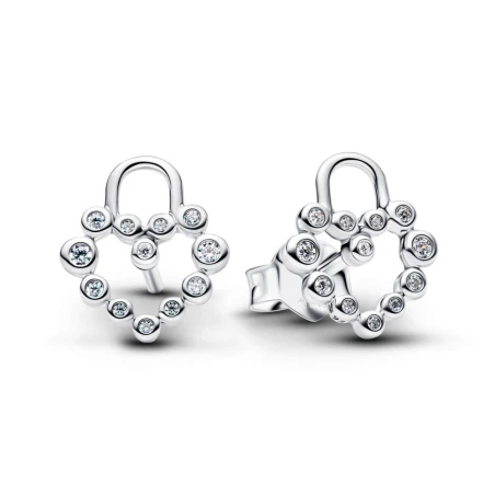 Pendientes Pandora Candado Corazón Brillante 294419C01