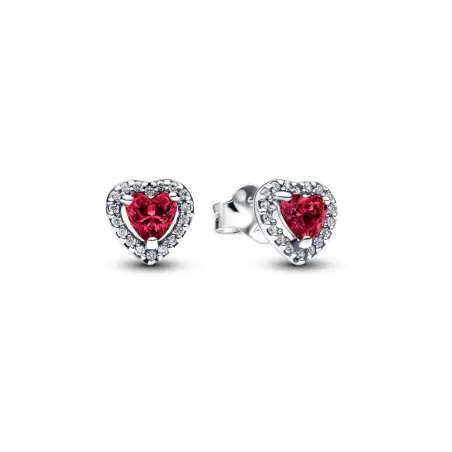 Pendientes Pandora Corazón Elevado Rojo 298427C04