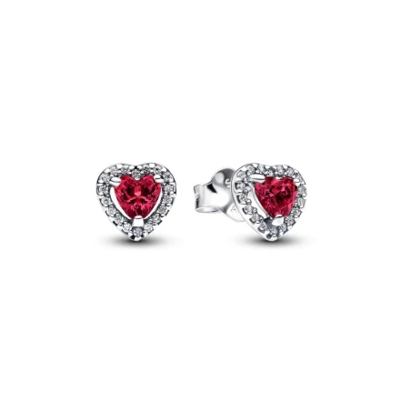 Pendientes Pandora Corazón Elevado Rojo 298427C04