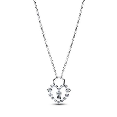 Collar Pandora Candado Corazón Brillante 394416C01