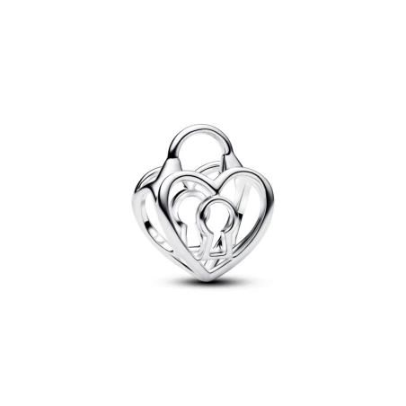 Charm Candado Corazón Filigrana Plata 794358C00