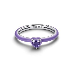 Anillo Pandora Corazón Chakra Morado 193088C04 2