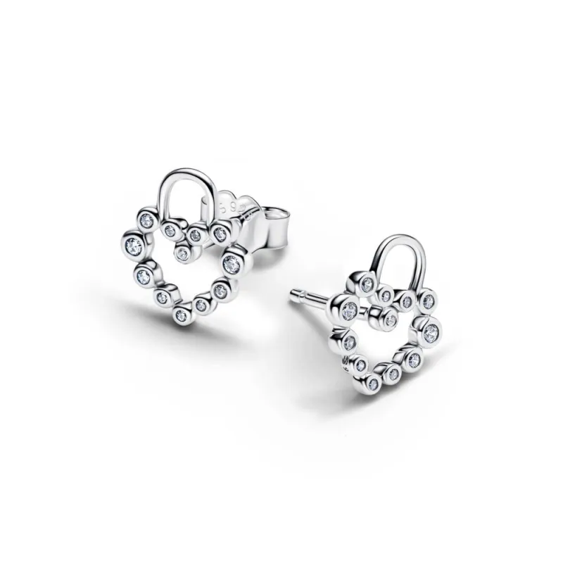 Pendientes Pandora Candado Corazón Brillante 294419C01