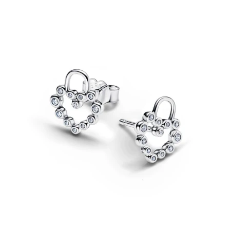 Pendientes Pandora Candado Corazón Brillante 294419C01