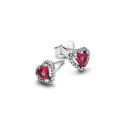 Pendientes Pandora Corazón Elevado Rojo 298427C04