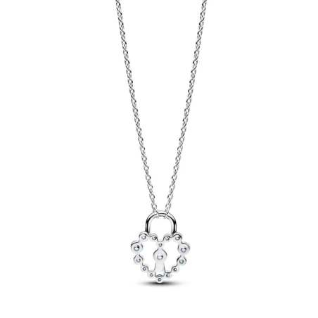 Collar Pandora Candado Corazón Brillante 394416C01