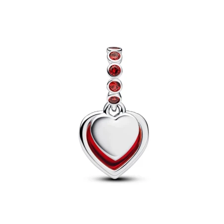 Charm Colgante Doble Pandora Corazón Cristal Murano Rojo 794429C01