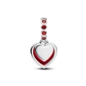 Charm Colgante Doble Pandora Corazón Cristal Murano Rojo 794429C01