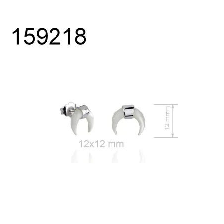 Pendientes plata media luna madreperla 12x12
