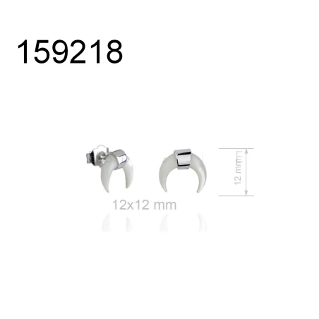 Pendientes plata media luna madreperla 12x12