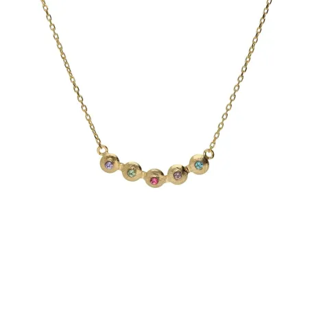 Collar Corto Victoria Cruz Bruma Plata Baño Oro A5494-MDG