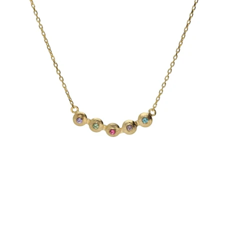 Collar Corto Victoria Cruz Bruma Plata Baño Oro A5494-MDG