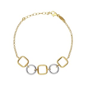 Pulsera Victoria Cruz Nivola Plata Baño Bicolor A5511-BP