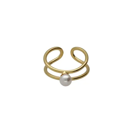 Anillo Ajustable Victoria Cruz Sera Plata Baño Oro y Perla A5558-00DA