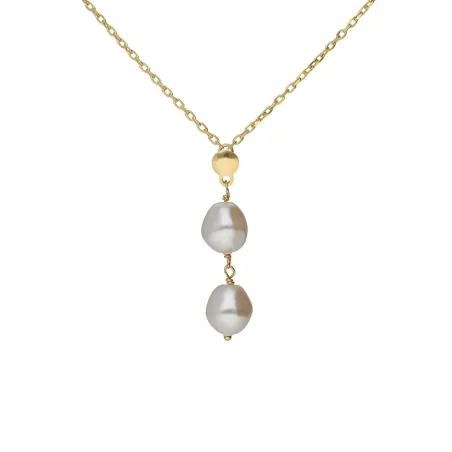 Collar Corto Victoria Cruz Sera Plata Baño Oro y Perlas Barrocas A5562-00DG