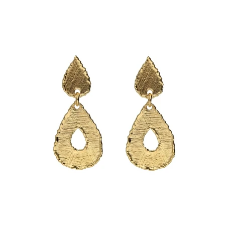 Pendientes Victoria Cruz Alaska Plata Baño Oro A5583-DT