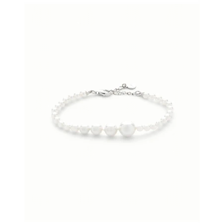 Pulsera Majorica Essence Plata Baño Rodio y Perlas Blancas Degradé 18127.01.2.B17.531.1