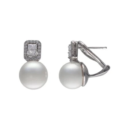 Pendientes Majorica Exquisite Plata Baño Rodio y Perla 18208.01.2.E00.907.1