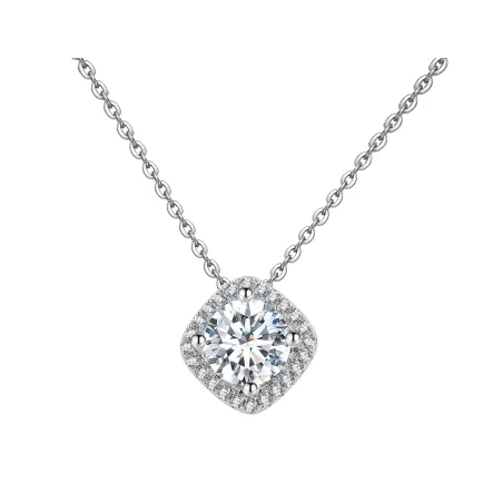 Gargantilla Brizzling Plata Baño Rodio, Circonitas y Moissanita BMP043