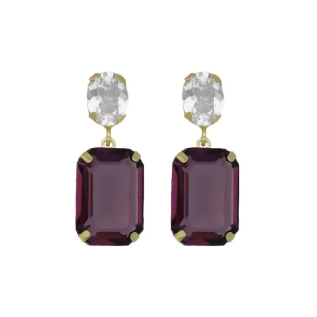 Pendientes Victoria Cruz Helena Plata Baño Oro A4339-11DT
