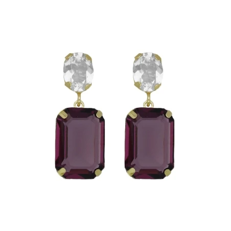Pendientes Victoria Cruz Helena Plata Baño Oro A4339-11DT
