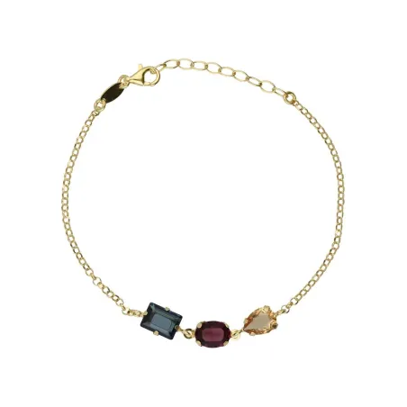 Pulsera Victoria Cruz Borea Plata Baño Oro y Cristales Multicolor A5482-MDP