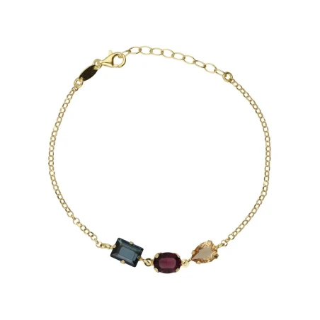 Pulsera Victoria Cruz Borea Plata Baño Oro y Cristales Multicolor A5482-MDP