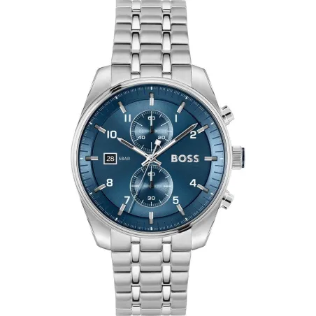 Reloj Boss Skytraveller Plateado y Azul Cronógrafo Hombre 1514216