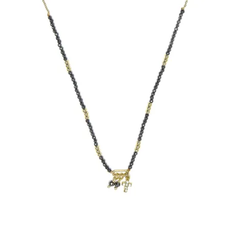 Collar Luxenter Phanvas Plata Baño Oro y Piedras Gris NXA141Y0000