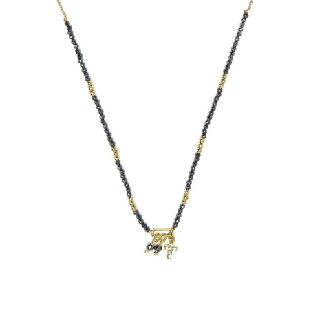 Collar Luxenter Phanvas Plata Baño Oro y Piedras Gris NXA141Y0000