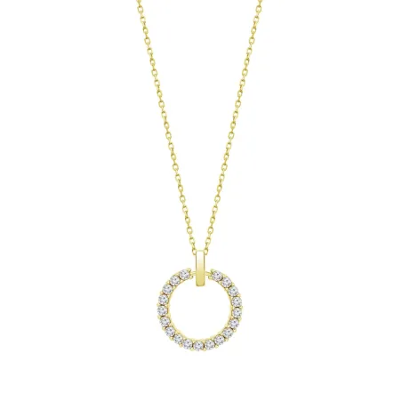 Gargantilla Lotus Silver Círculo Plata Baño Oro y Circonitas LP3100-1/3