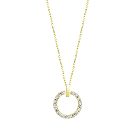 Gargantilla Lotus Silver Círculo Plata Baño Oro y Circonitas LP3100-1/3