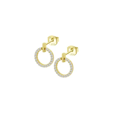 Pendientes Lotus Silver Círculos Plata Baño Oro y Circonitas LP3100-4/3