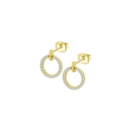 Pendientes Lotus Silver Círculos Plata Baño Oro y Circonitas LP3100-4/3