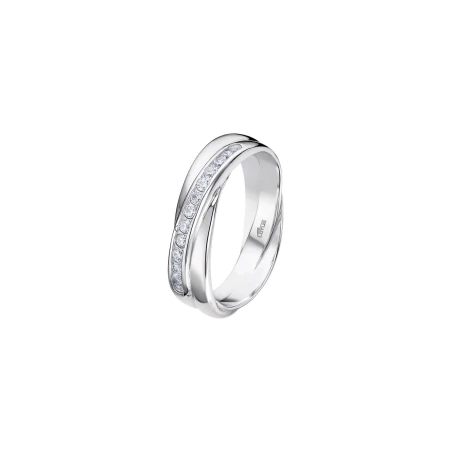 Anillo Lotus Silver Glam Aro Entrelazado Plata y circonitas LP3448-3/116